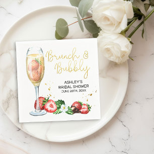 Servilleta De Papel Desayuno Brunch y Burbujas de Fresa y Champán