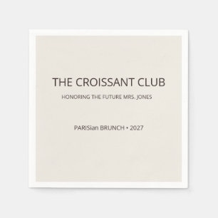 Servilleta De Papel Desayuno Club Minimalista de Croissant Marrón Espr