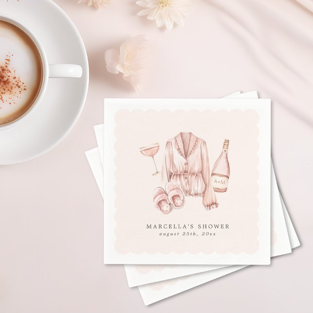 Servilleta De Papel Desayuno con Pijama y Prosecco para Despedida de S (Subido por el creador)