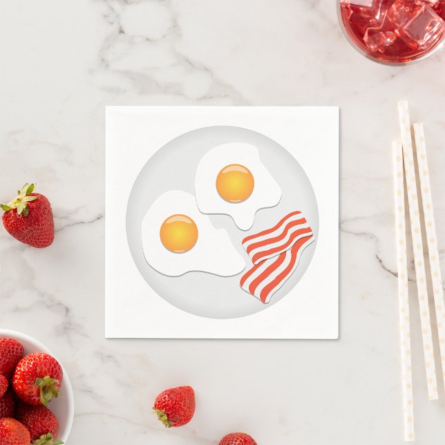 Servilleta De Papel Desayuno de Huevos Fritos y Tocino (Subido por el creador)
