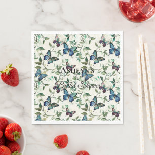 Servilleta De Papel Desayuno de novia de Mariposas Azules Lindas