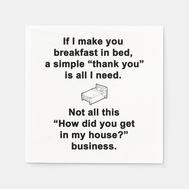 Servilleta De Papel Desayuno en cama (Anverso)