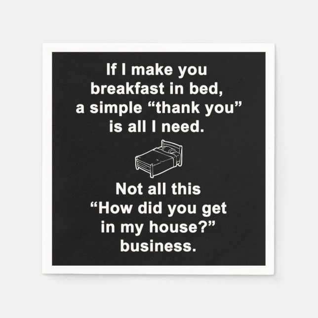 Servilleta De Papel Desayuno en cama (Anverso)