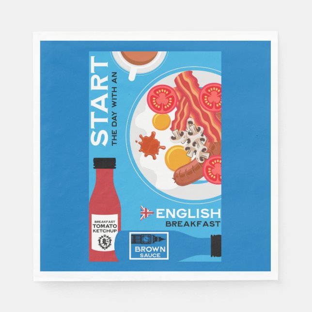Servilleta De Papel Desayuno inglés tradicional (Anverso)