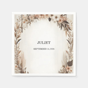 Servilleta De Papel Desayuno Nupcial Boho Rústico de Jardín Primaveral