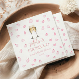 Servilleta De Papel Desayuno Nupcial con Pétalos y Prosecco Champagne