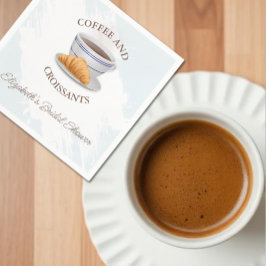 Servilleta De Papel Desayuno Nupcial de Café y Croissants