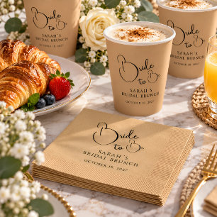 Servilleta De Papel Desayuno nupcial personalizado para la novia