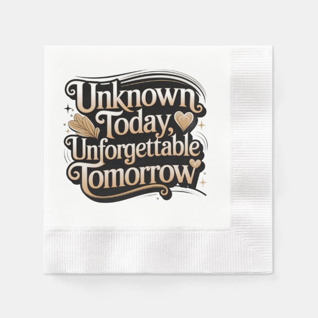 Servilleta De Papel Desconocido Hoy, Inolvidable Mañana (Anverso)