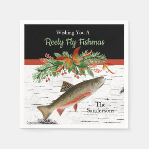 Servilleta De Papel Deseándote una verdadera pescadería, Navidades de
