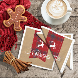 Servilleta De Papel Deseos cálidos Kraft & Tartan Red ID589