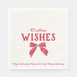 Servilleta De Papel Deseos de Navidad con Letra Roja Elegante