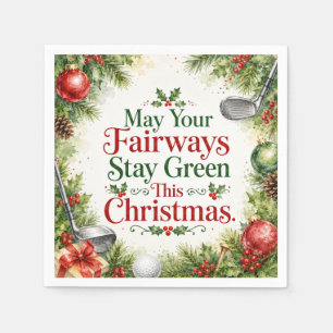 Servilleta De Papel Deseos de Navidad de Golf Tipografía Diseño Acuare