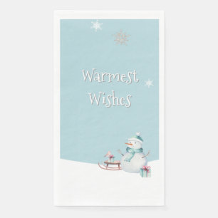 Servilleta De Papel Deseos más cálidos: Regalos de Snowman Sled