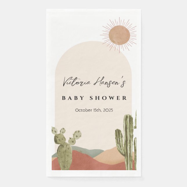 Servilleta De Papel Desert Baby Shower (Anverso)