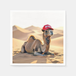Servilleta De Papel Desert Camel Wearing a Retired Cap