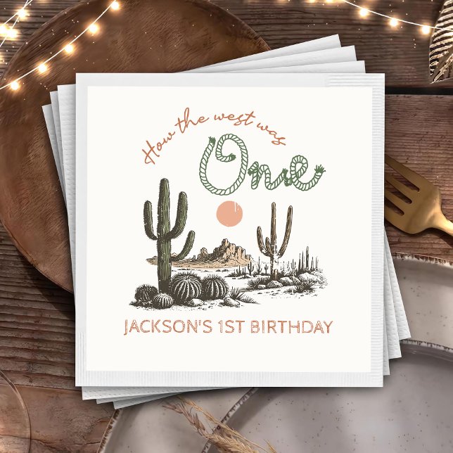 Servilleta De Papel Desert Wild West Primera Napkins de Cumpleaños (Subido por el creador)