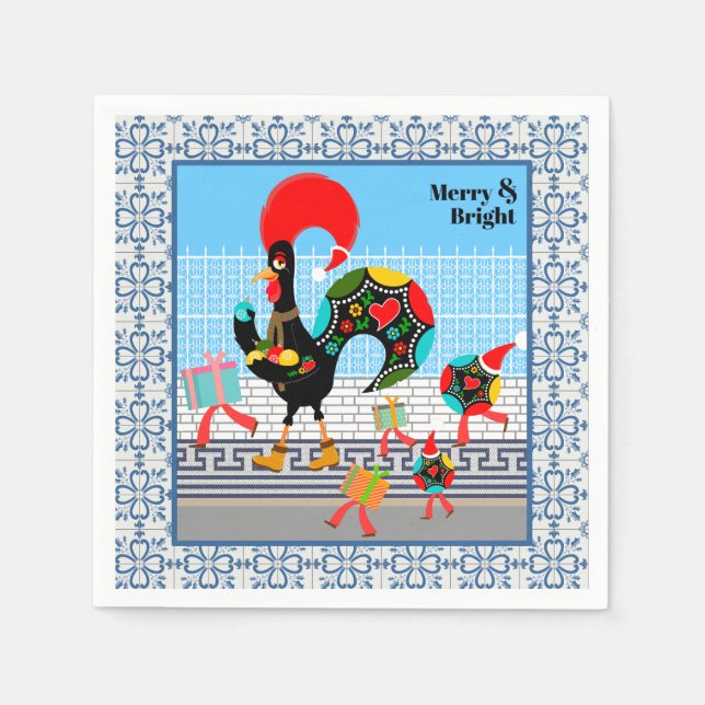 Servilleta De Papel Desfile de Navidades festivos portugueses (Anverso)