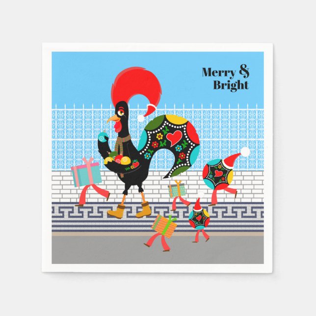 Servilleta De Papel Desfile de Navidades festivos portugueses (Anverso)