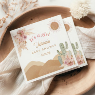 Servilleta De Papel Desierto de Cactus, Chica de Arizona Baby Shower B