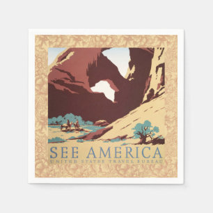 Servilleta De Papel Desierto de Cowboy vintage Caballos occidentales