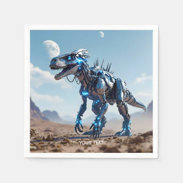 Servilleta De Papel Desierto de dinosaurios de Cyborg (Anverso)