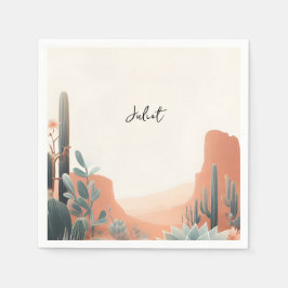 Servilleta De Papel Desierto de hojas boho Cactus Suculentas Despedida
