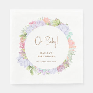 Servilleta De Papel Desierto simple de Boho Cactus Oh Baby Shower