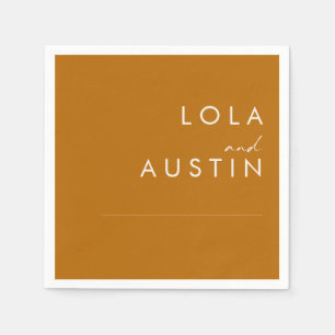 Servilleta De Papel Desierto simple   Ropa Boda Naranja quemada