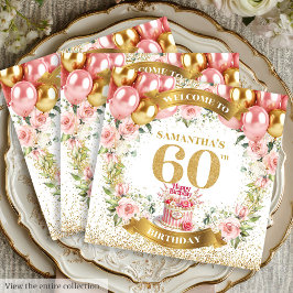 Servilleta De Papel Deslumbrante Boho 60th Birthday Napkins Sparkle Ar