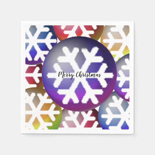 Servilleta De Papel Deslumbrantes Navidades de copas de nieve toallas  (Anverso)