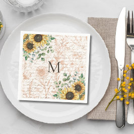 Servilleta De Papel Desnudo de Giro Rústico Monogramado