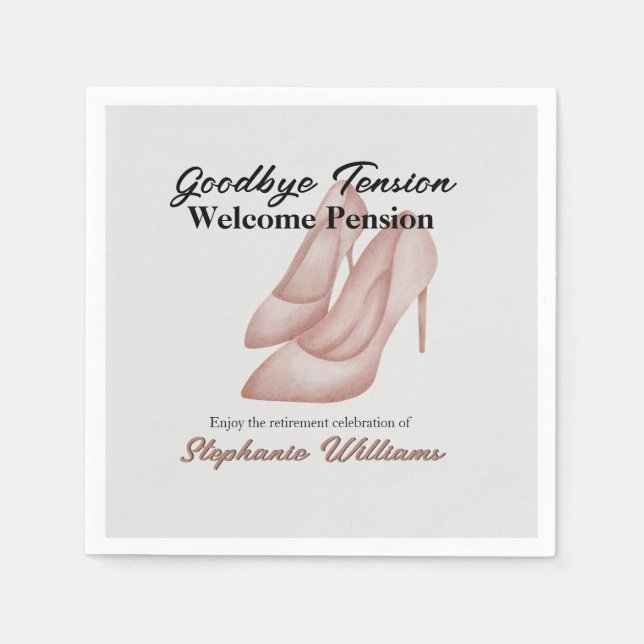 Servilleta De Papel Despedida de retiro de mujeres y trabajo de tensió (Anverso)