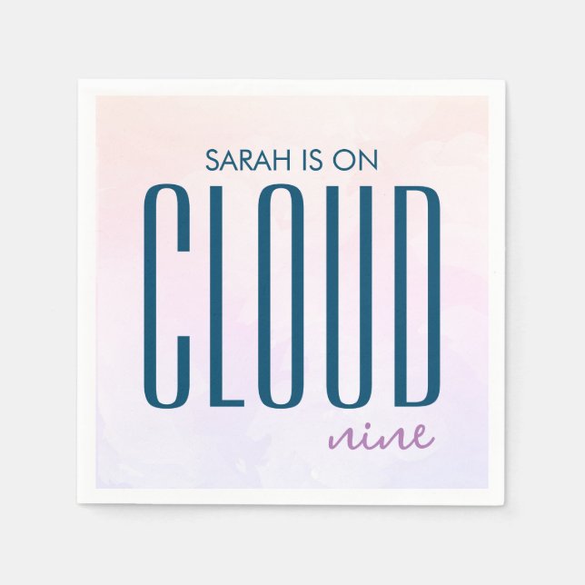 Servilleta De Papel Despedida de soltera arcoíris pastel Modern Cloud  (Anverso)