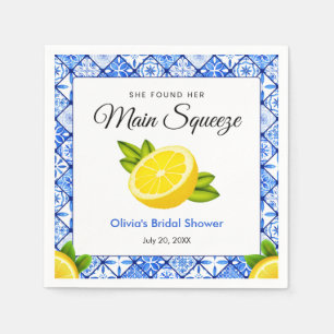 Servilleta De Papel Despedida de soltera Blue Tile She Found Her Main 