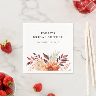 Servilleta De Papel Despedida de soltera boho floral de otoño