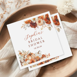 Servilleta De Papel Despedida de soltera boho otoño floral calabaza