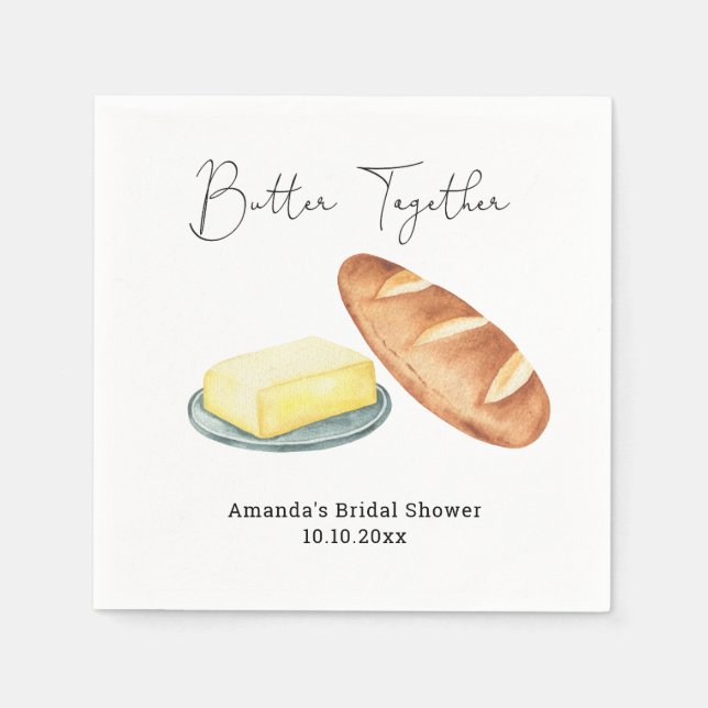 Servilleta De Papel Despedida de Soltera Butter Together (Anverso)