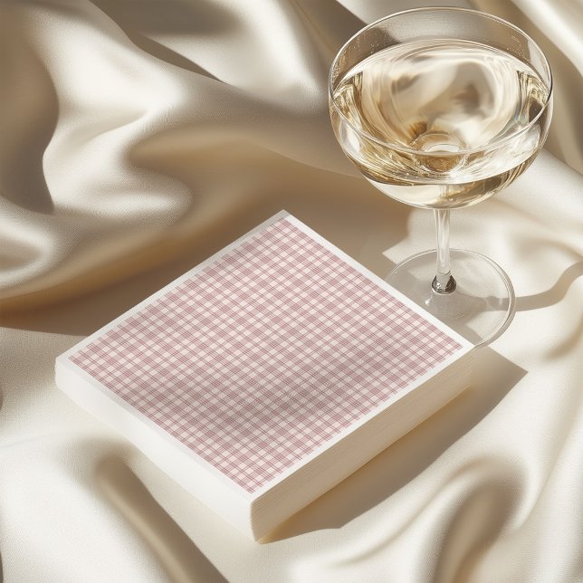 Servilleta De Papel Despedida de soltera campestre de cuadros rosados  (Subido por el creador)