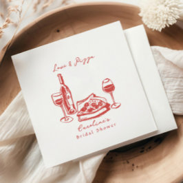 Servilleta De Papel Despedida de soltera caprichosa de pizza y vino di