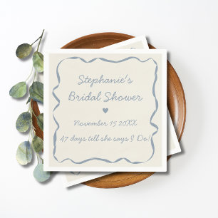 Servilleta De Papel Despedida de soltera caprichosa y manuscrita en az