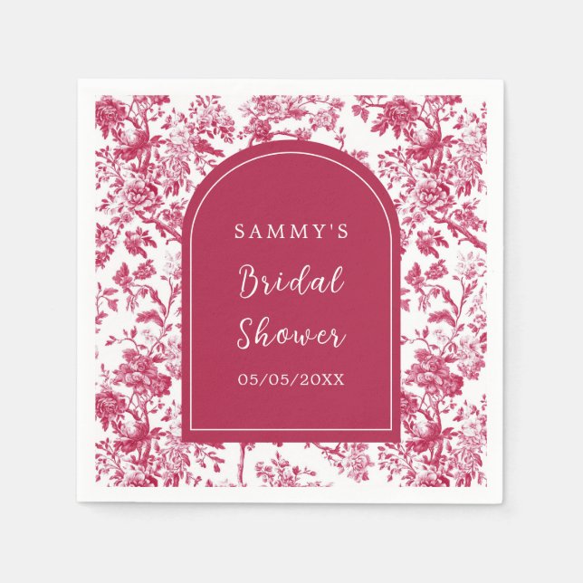 Servilleta De Papel Despedida de Soltera Chinoiserie Antiguo Rosa (Anverso)