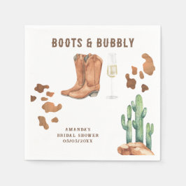 Servilleta De Papel Despedida de soltera con botas occidentales y burb