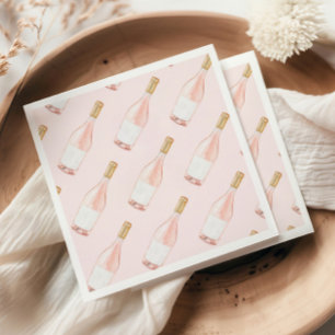 Servilleta De Papel Despedida de soltera con champán rosa para la novi