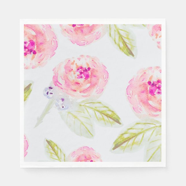 Servilleta De Papel Despedida de Soltera con Estilo de Jardín Francés (Anverso)