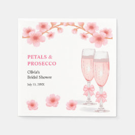 Servilleta De Papel Despedida de soltera con flores de lazo rosa y Pro