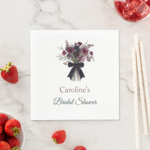 Servilleta De Papel Despedida de soltera con flores rojas