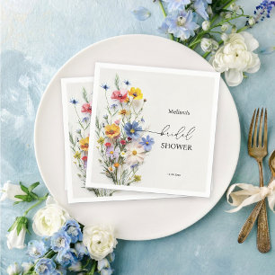 Servilleta De Papel Despedida de soltera con flores silvestres