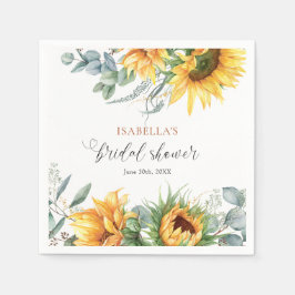 Servilleta De Papel Despedida de Soltera con Girasoles Rústicos