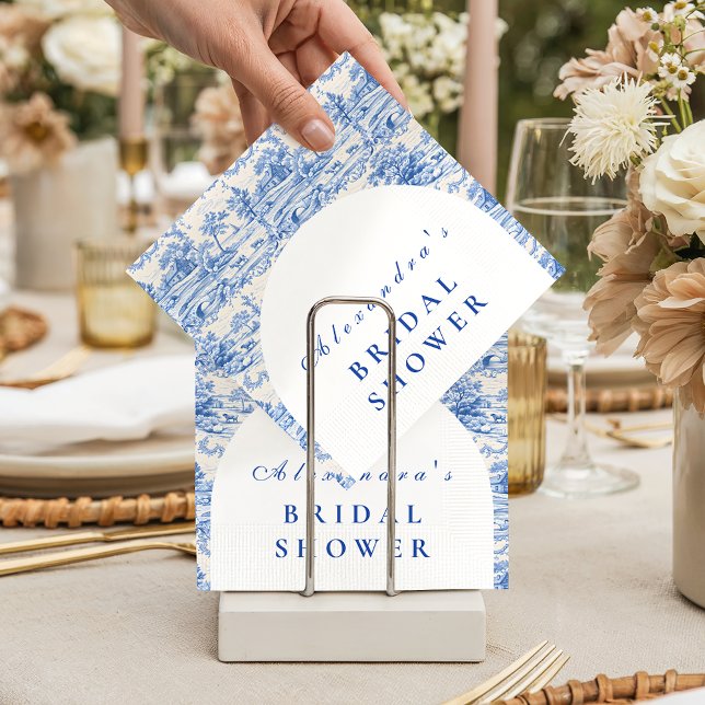 Servilleta De Papel Despedida de soltera con jardín de toile azul fran (Subido por el creador)